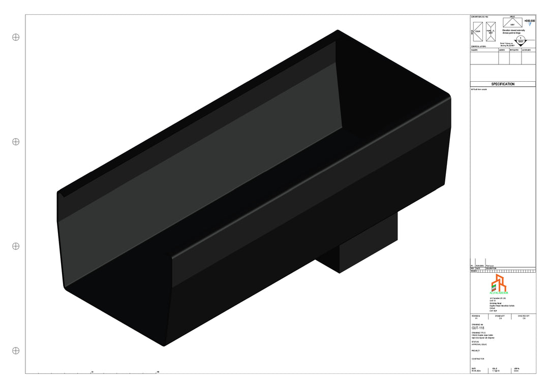 Aluminium Double Slope - Type 9 - End Spout - 76 Sq