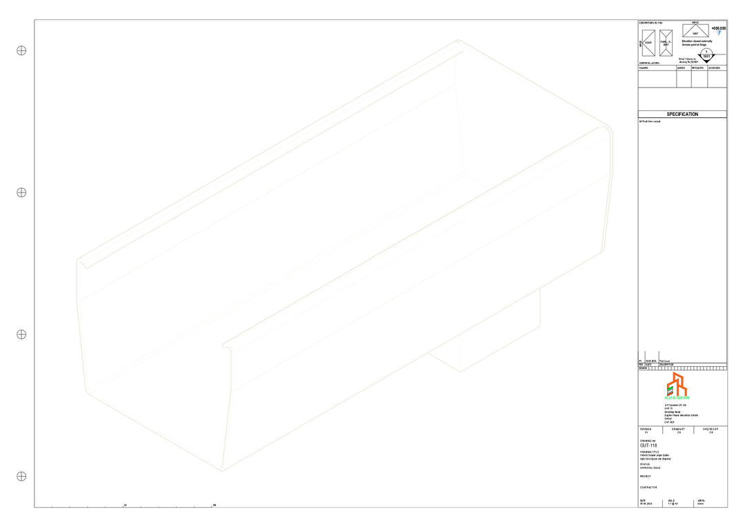 Aluminium Double Slope - Type 9 - End Spout - 63 Sq