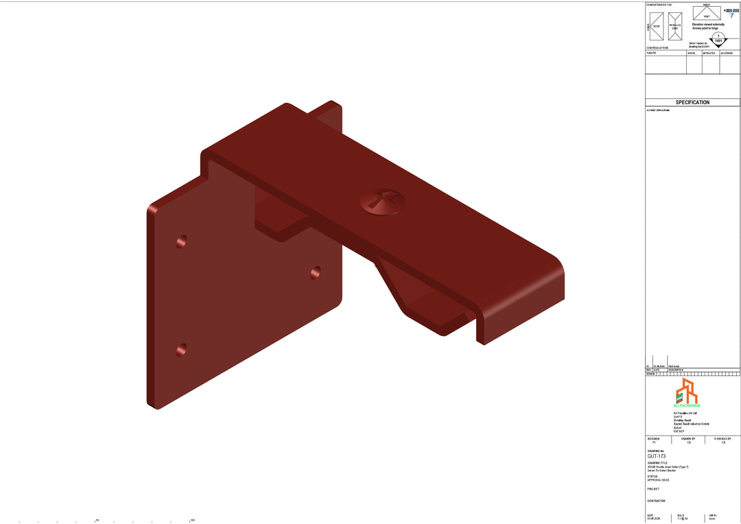 Aluminium Double Slope Secret Fix Bracket - Type 7