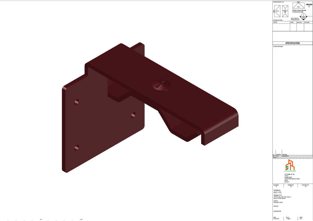 Aluminium Double Slope Secret Fix Bracket - Type 7
