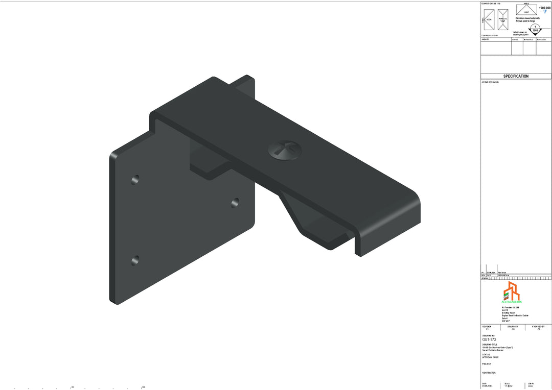 Aluminium Double Slope Secret Fix Bracket - Type 7