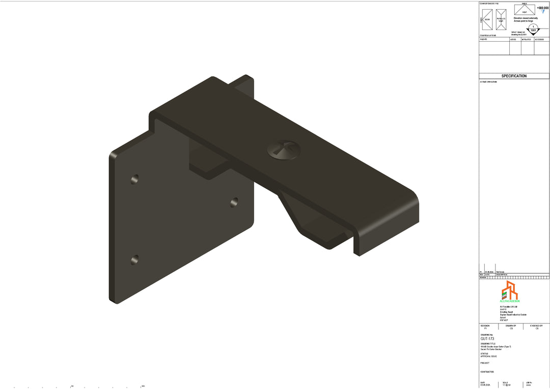 Aluminium Double Slope Secret Fix Bracket - Type 7