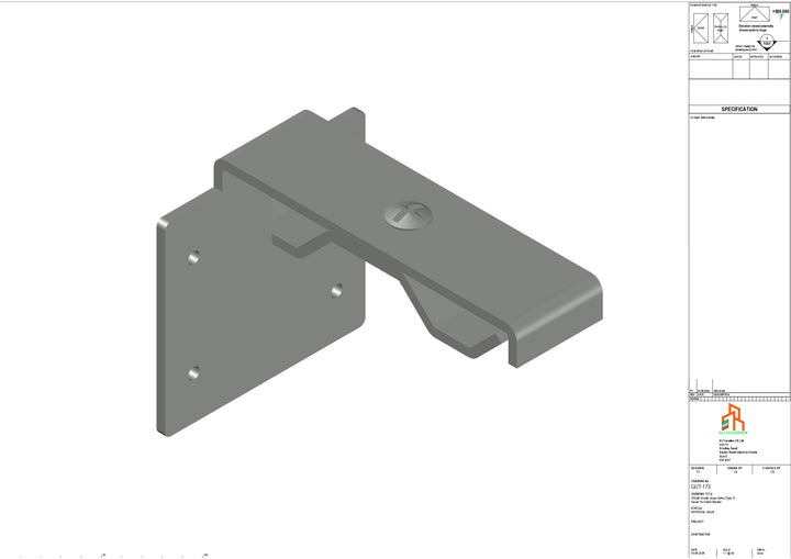 Aluminium Double Slope Secret Fix Bracket - Type 9