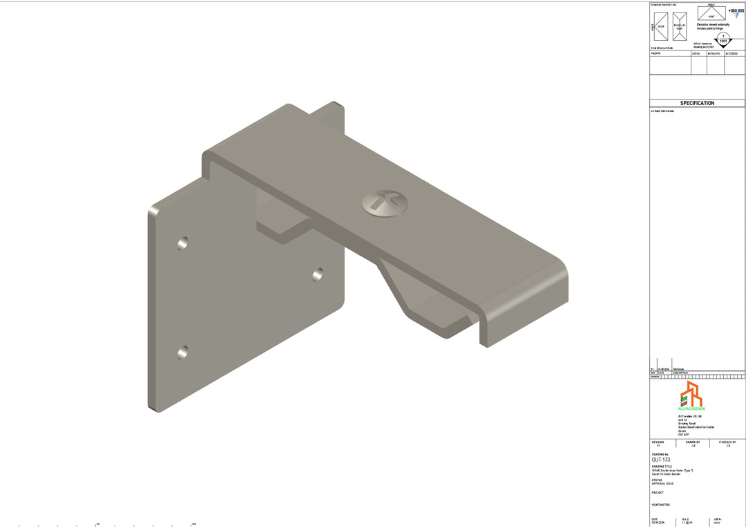 Aluminium Double Slope Secret Fix Bracket - Type 7