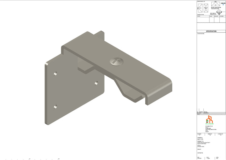 Aluminium Double Slope Secret Fix Bracket - Type 7