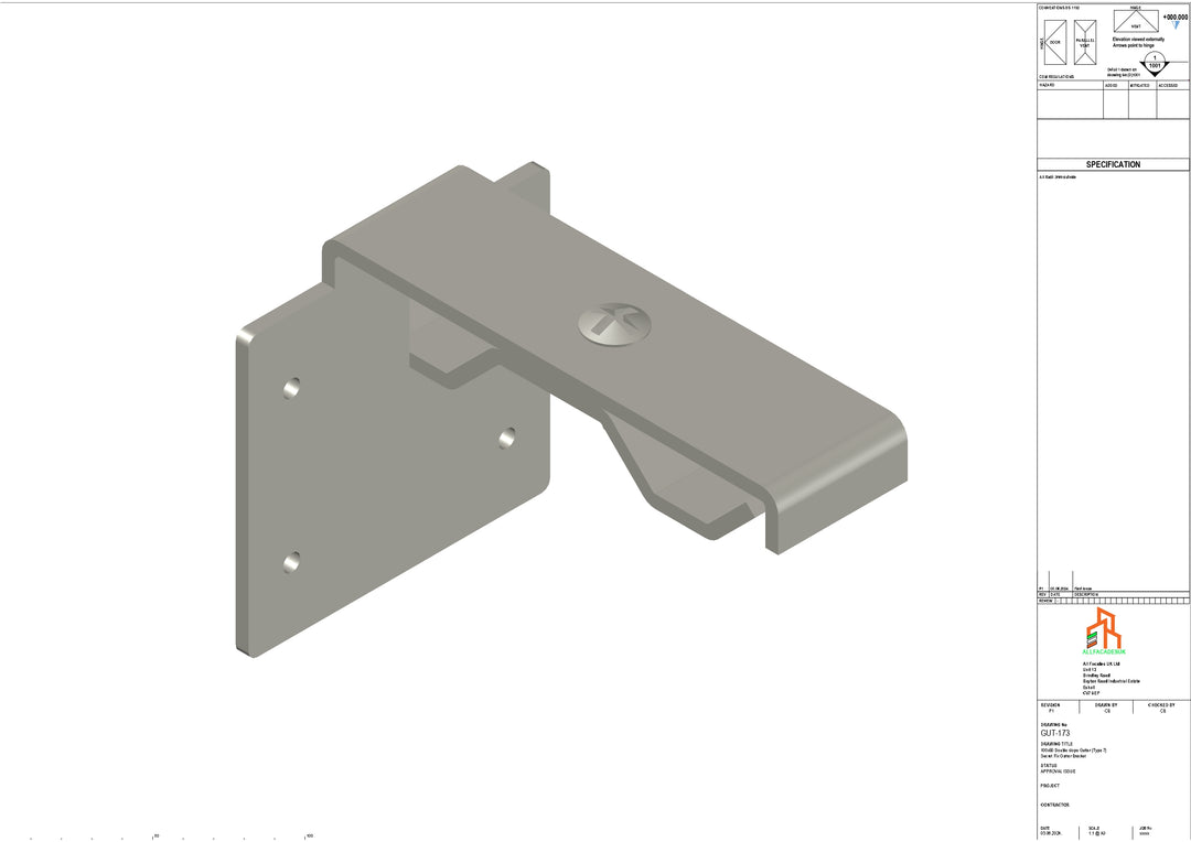 Aluminium Double Slope Secret Fix Bracket - Type 9