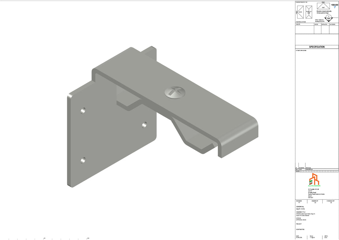 Aluminium Double Slope Secret Fix Bracket - Type 9