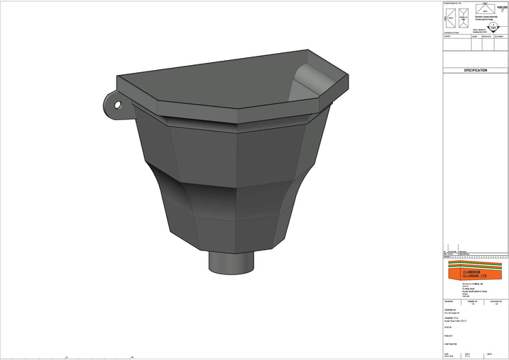 Cast Aluminium Hopper Head Outlet 2 1/2" & 3"