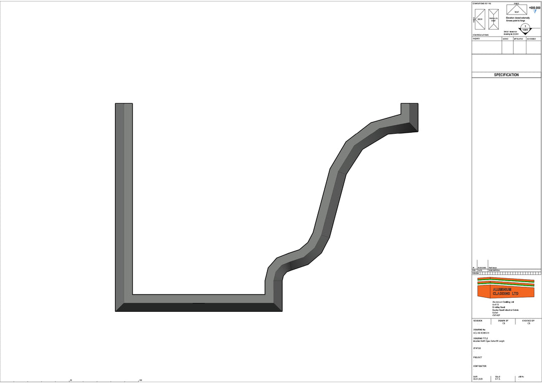 Cast Aluminium Moulded No46 Ogee Gutter 6ft Length
