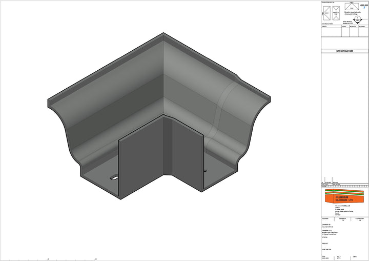 Octagonal Gutter Cast Aluminium Moulded No46 Ogee Gutter 90 degree External left ...