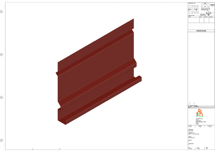 Aluminium Fascia Board - Type 10 - Straight 1000mm Length