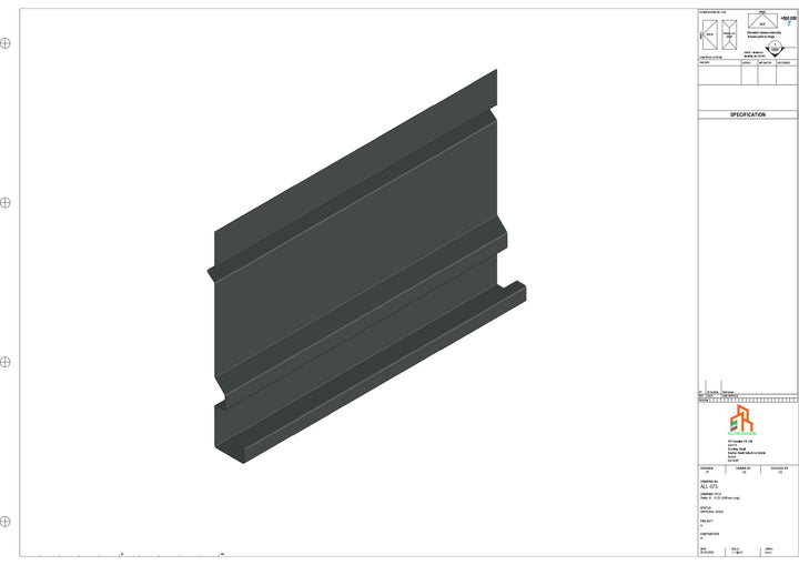 Aluminium Fascia Board - Type 10 - Straight 1000mm Length