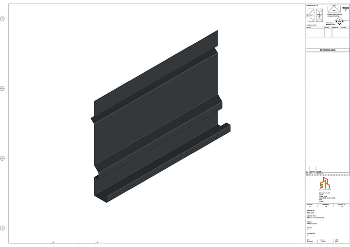 Aluminium Fascia Board - Type 10 - Straight 3000mm Length
