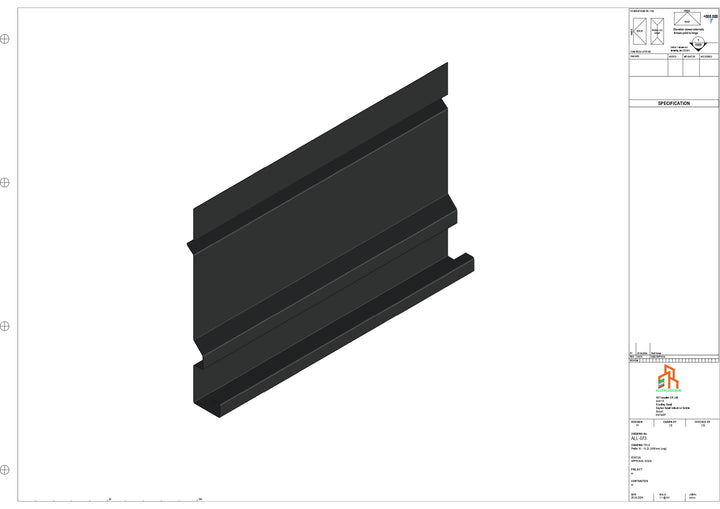 Aluminium Fascia Board - Type 10 - Straight 3000mm Length