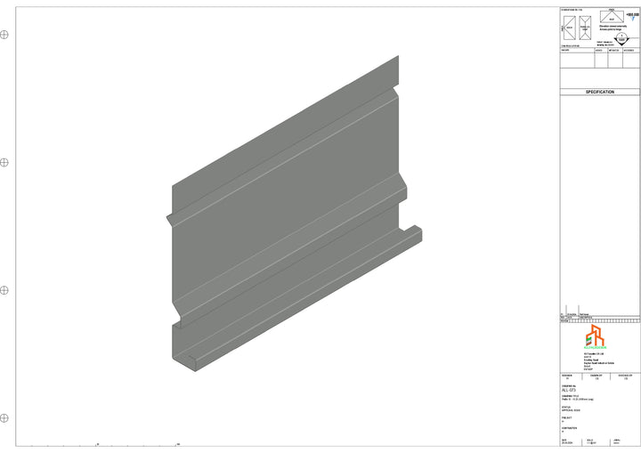 Aluminium Fascia Board - Type 10 - Straight 1000mm Length