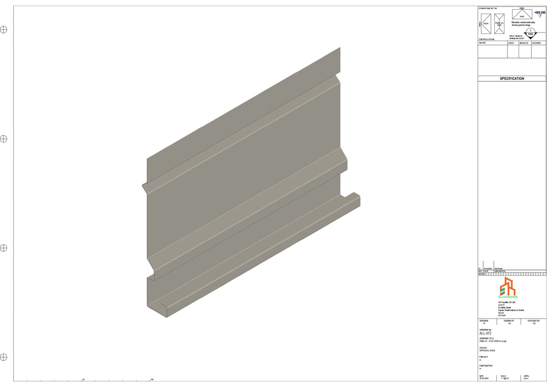 Aluminium Fascia Board - Type 10 - Straight 3000mm Length