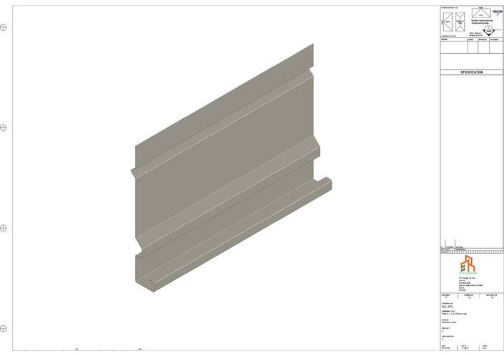Aluminium Fascia Board - Type 10 - Straight 3000mm Length