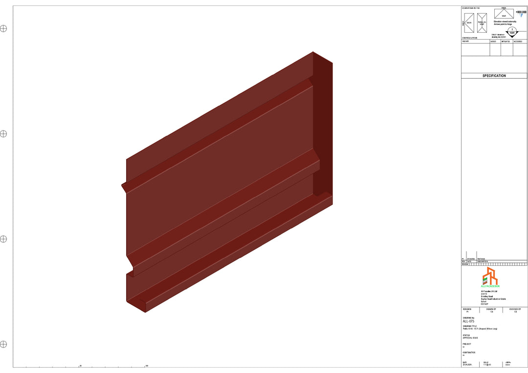 Aluminium Fascia Board Stopend - Type 10 - 300mm - Right Side
