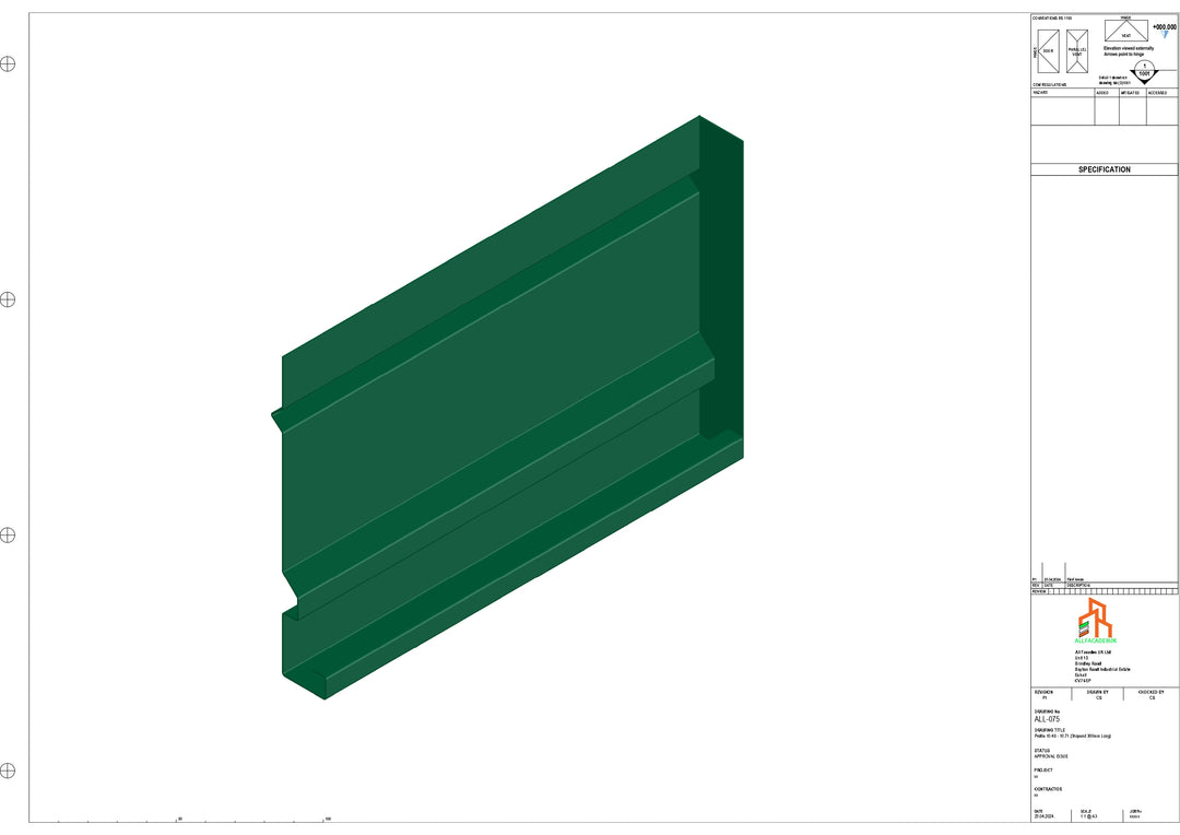 Aluminium Fascia Board Stopend - Type 10 - 300mm - Right Side