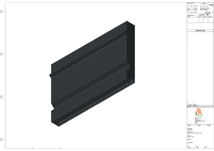 Aluminium Fascia Board Stopend - Type 10 - 300mm - Right Side