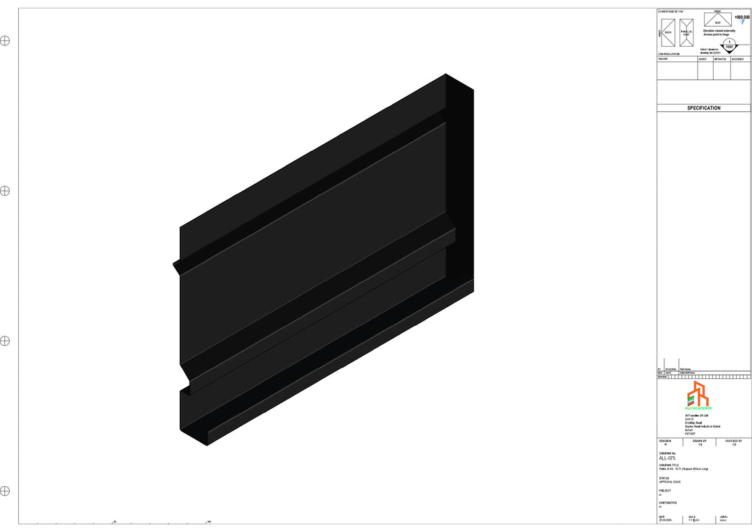 Aluminium Fascia Board Stopend - Type 10 - 300mm - Right Side
