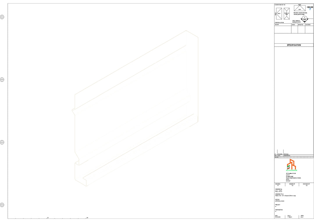 Aluminium Fascia Board Stopend - Type 10 - 300mm - Right Side