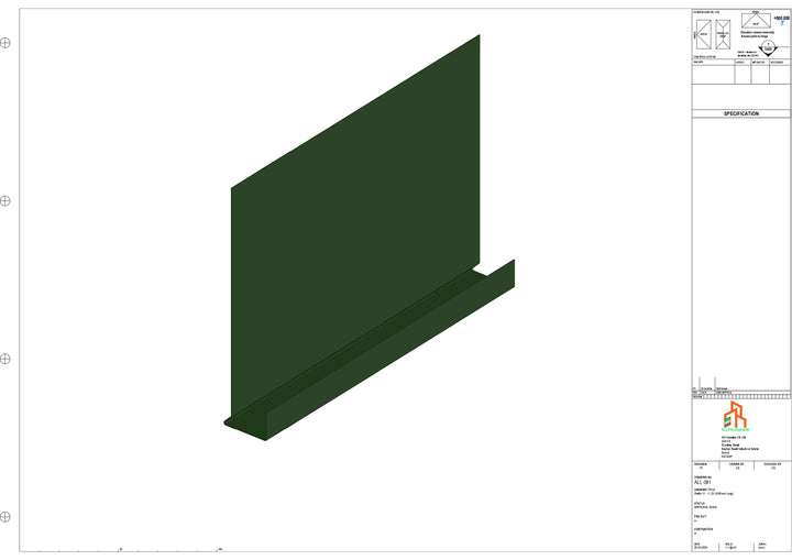 Aluminium Fascia Board - Type 11 - Straight 1000mm Length