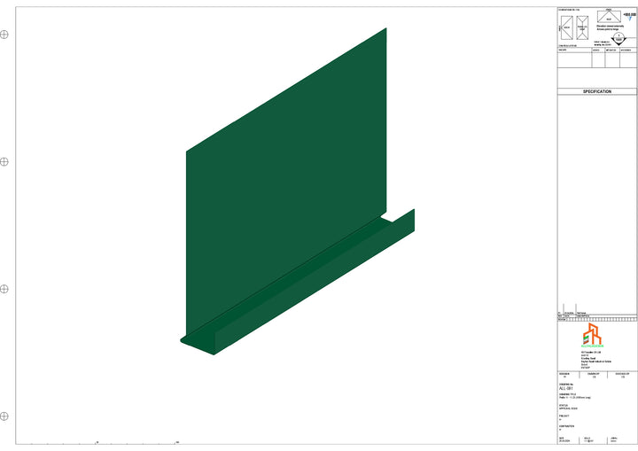 Aluminium Fascia Board - Type 11 - Straight 1000mm Length