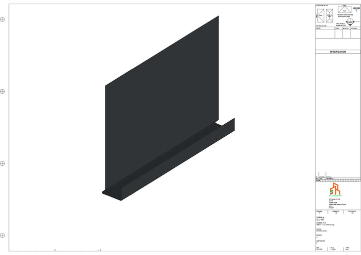 Aluminium Fascia Board - Type 11 - Straight 3000mm Length