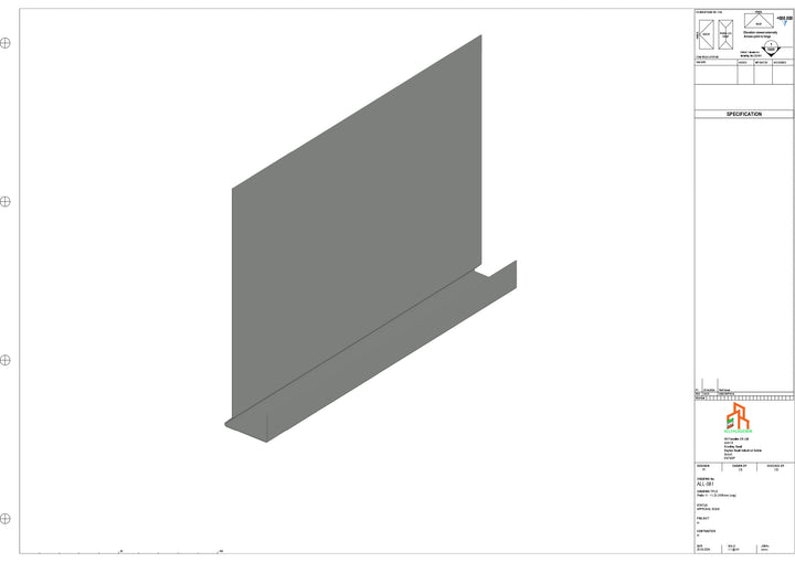 Aluminium Fascia Board - Type 11 - Straight 3000mm Length