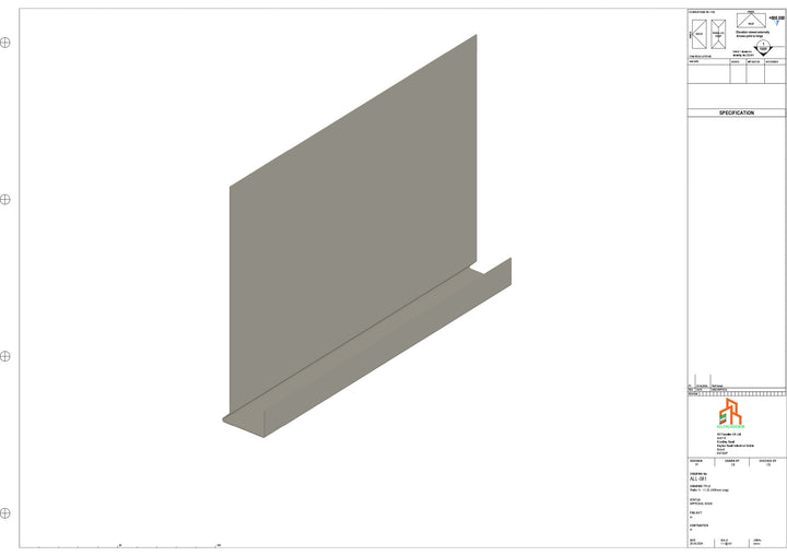 Aluminium Fascia Board - Type 11 - Straight 1000mm Length