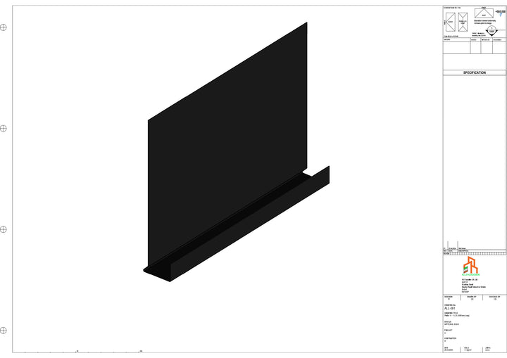 Aluminium Fascia Board - Type 11 - Straight 3000mm Length