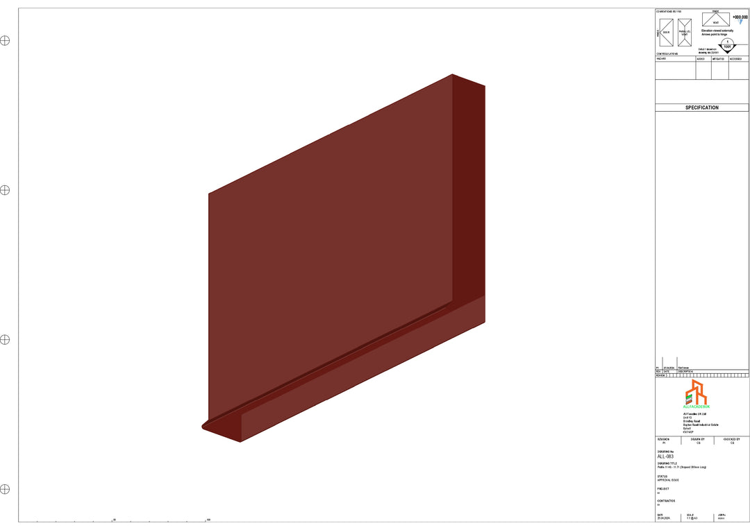 Aluminium Fascia Board Stopend - Type 11 - 300mm - Right Side