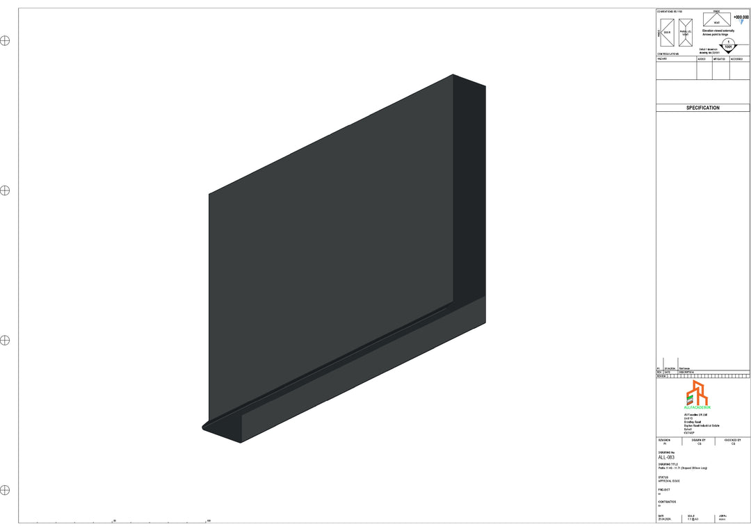 Aluminium Fascia Board Stopend - Type 11 - 300mm - Left Side