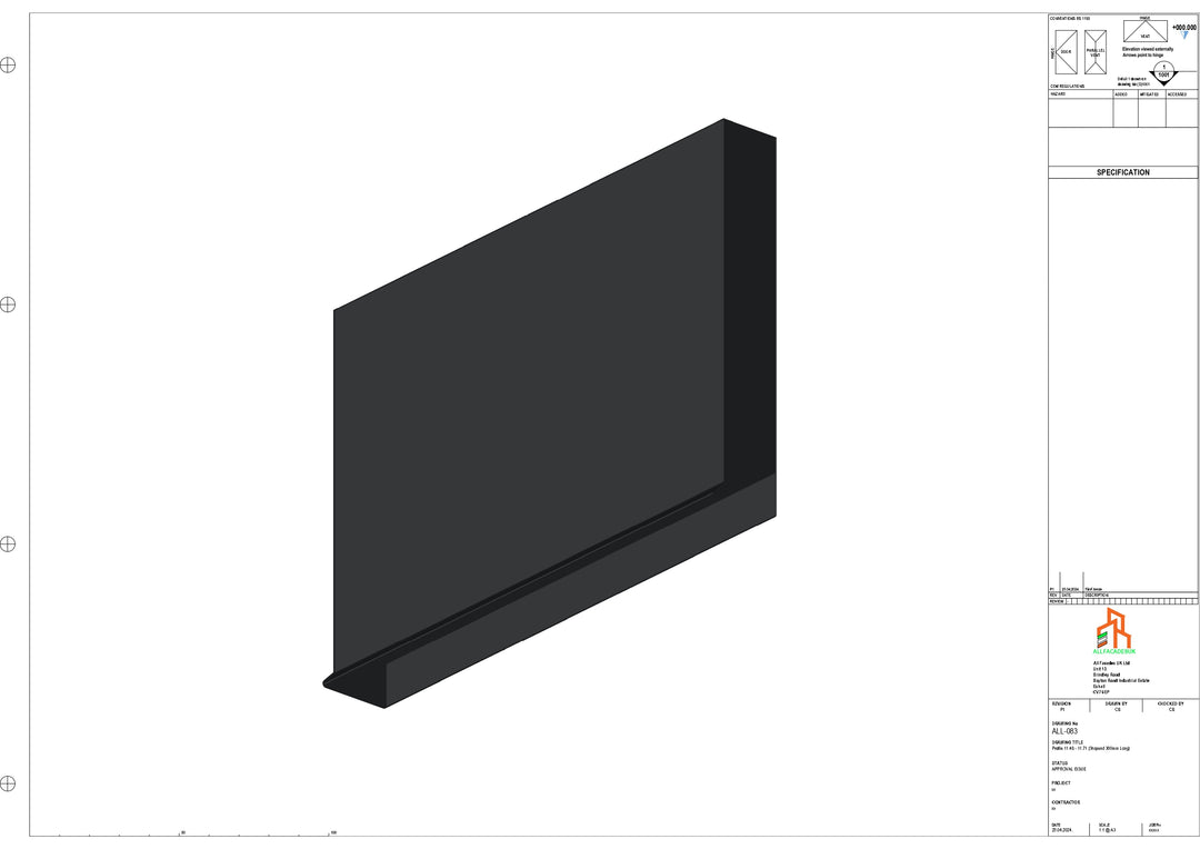 Aluminium Fascia Board Stopend - Type 11 - 300mm - Left Side
