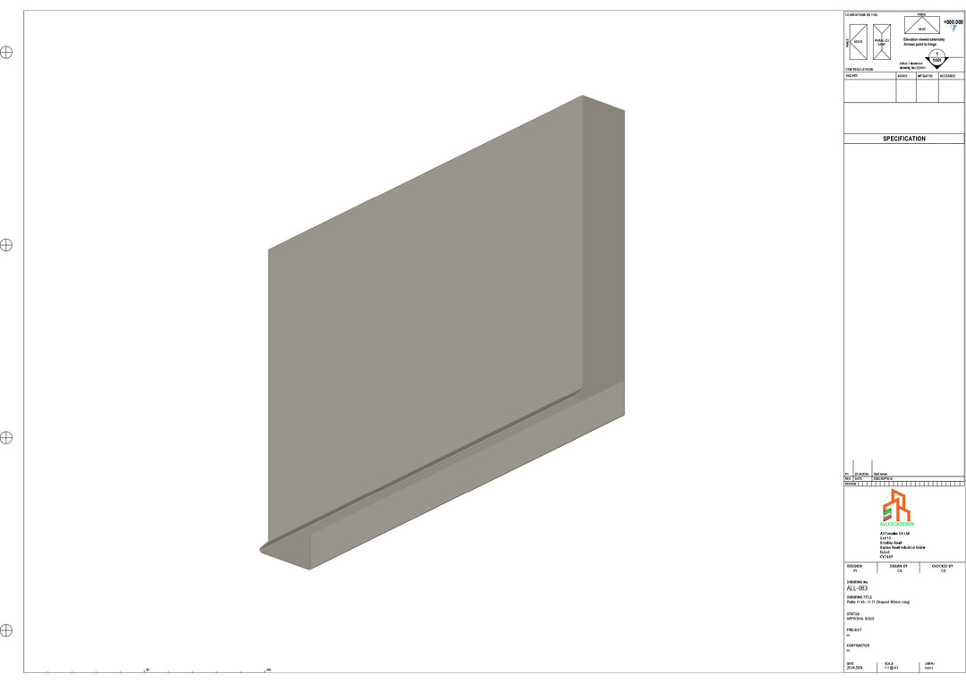 Aluminium Fascia Board Stopend - Type 11 - 300mm - Right Side