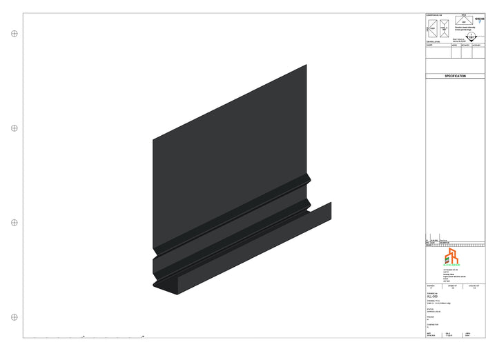 Aluminium Fascia Board - Type 12 - Straight 1000mm Length