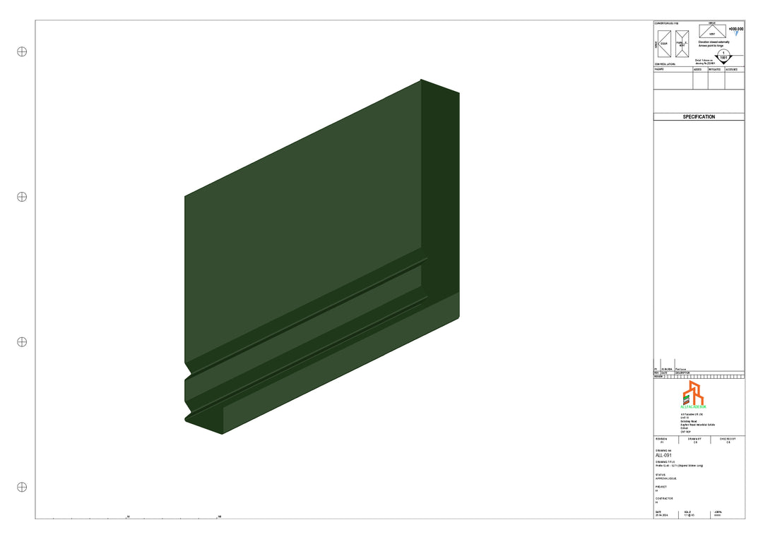 Aluminium Fascia Board Stopend - Type 12 - 300mm - Left Side