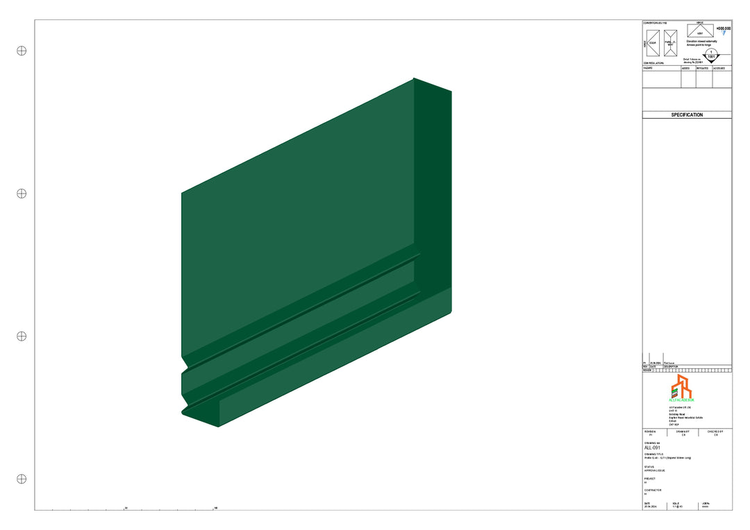 Aluminium Fascia Board Stopend - Type 12 - 300mm - Left Side