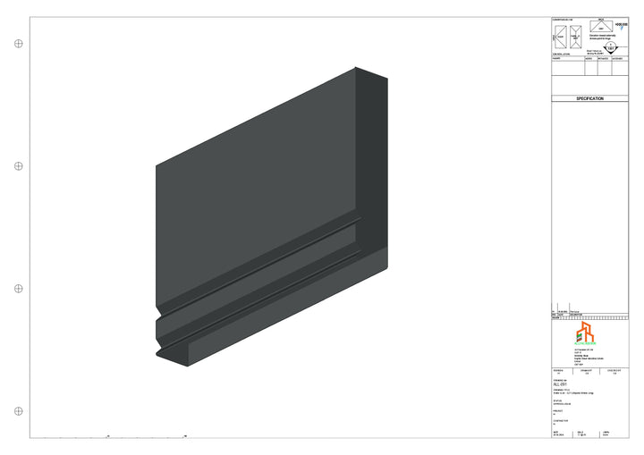 Aluminium Fascia Board Stopend - Type 12 - 300mm - Right Side