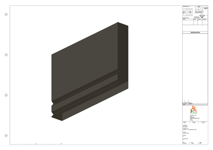 Aluminium Fascia Board Stopend - Type 12 - 300mm - Right Side