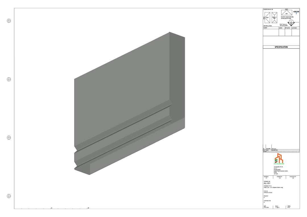 Aluminium Fascia Board Stopend - Type 12 - 300mm - Right Side