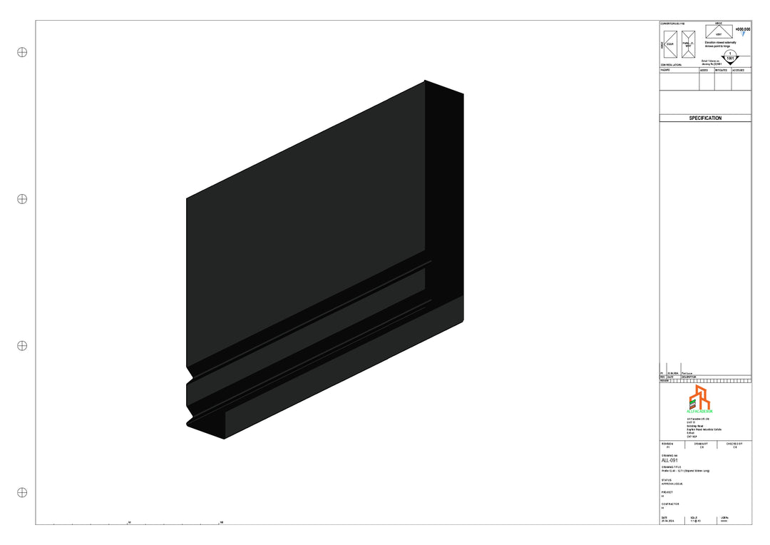 Aluminium Fascia Board Stopend - Type 12 - 300mm - Left Side