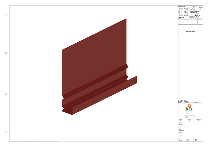 Aluminium Fascia Board - Type 13 - Straight 3000mm Length