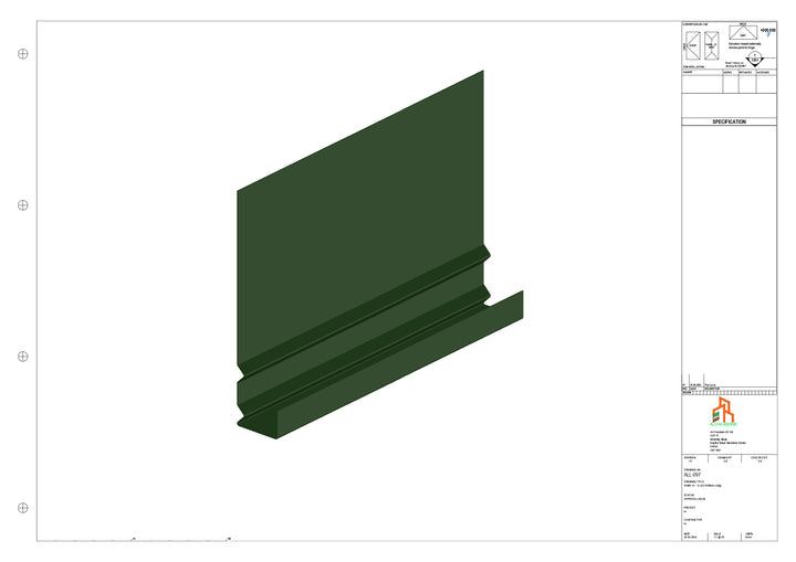 Aluminium Fascia Board - Type 13 - Straight 1000mm Length