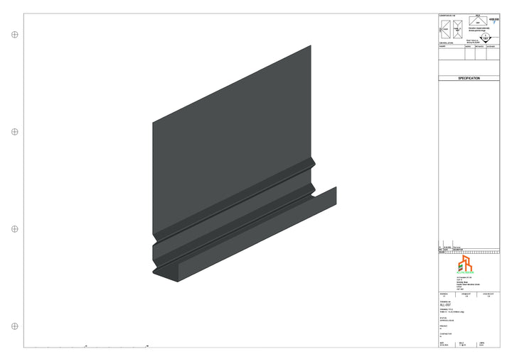 Aluminium Fascia Board - Type 13 - Straight 1000mm Length