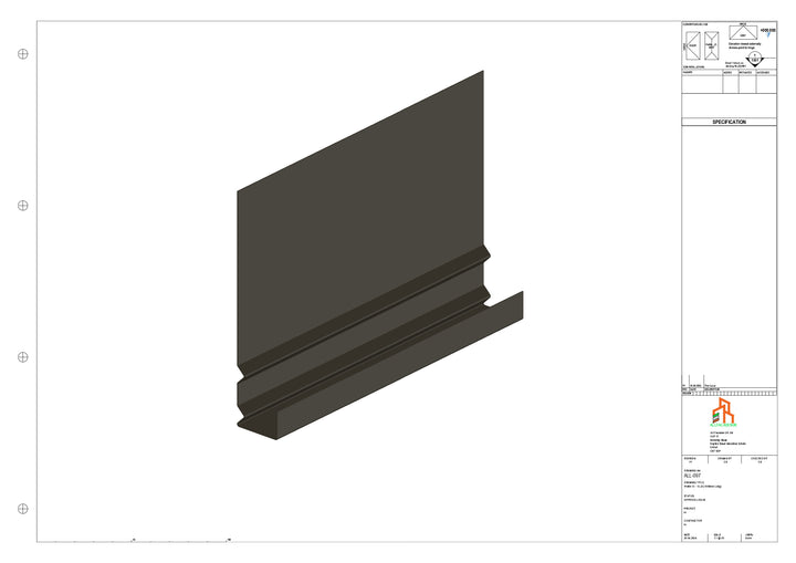 Aluminium Fascia Board - Type 13 - Straight 3000mm Length