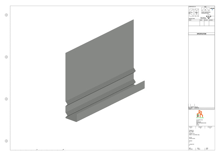 Aluminium Fascia Board - Type 13 - Straight 1000mm Length