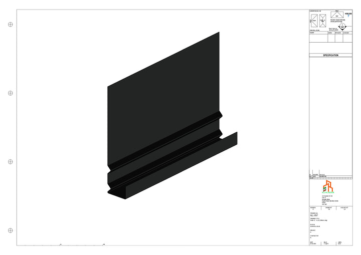 Aluminium Fascia Board - Type 13 - Straight 1000mm Length