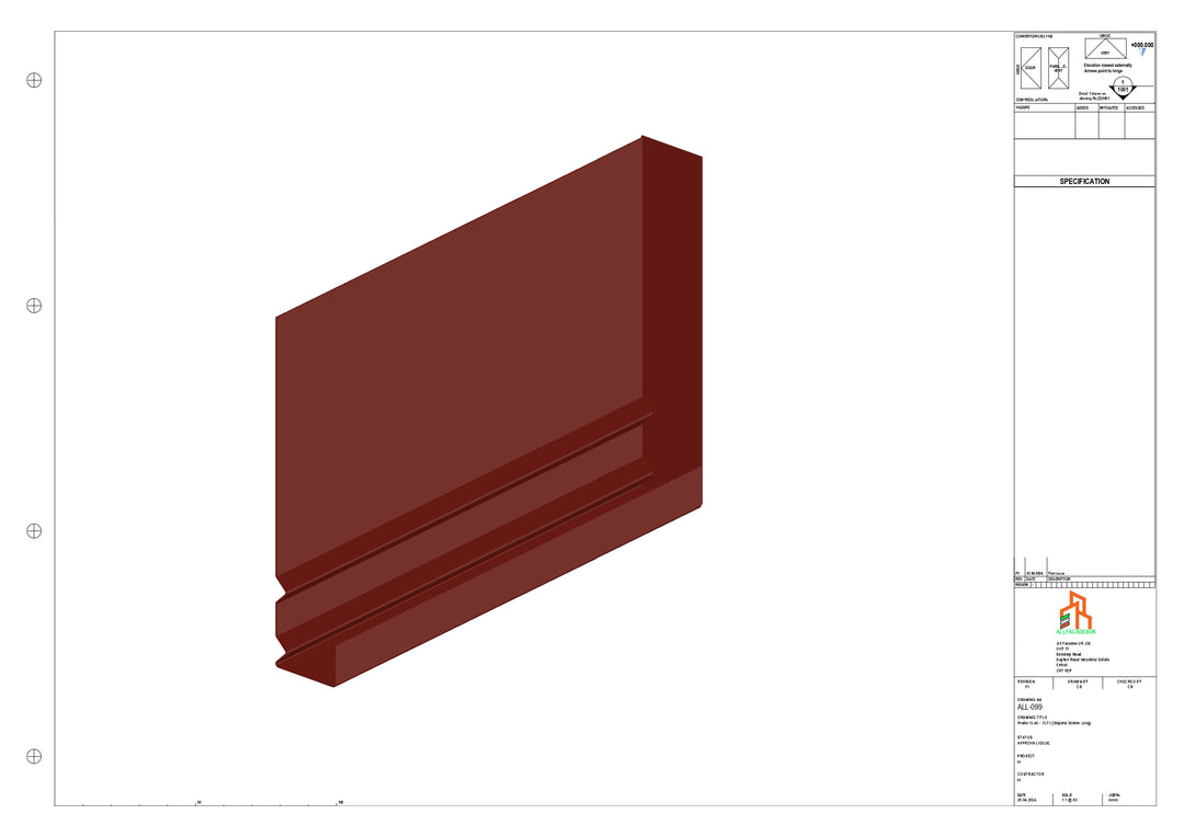 Aluminium Fascia Board Stopend - Type 13 - 300mm - Left Side